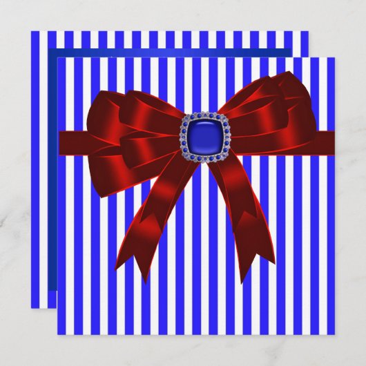 Blue White Stripe Company Picknick BBQ Kaart (Voorkant / Achterkant)