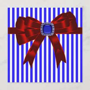 Blue White Stripe Company Picknick BBQ Kaart