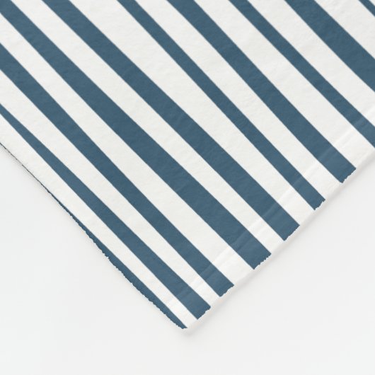 Blue White Stripe Custom Monogram Aangepast op maa Fleece Deken (Hoek)
