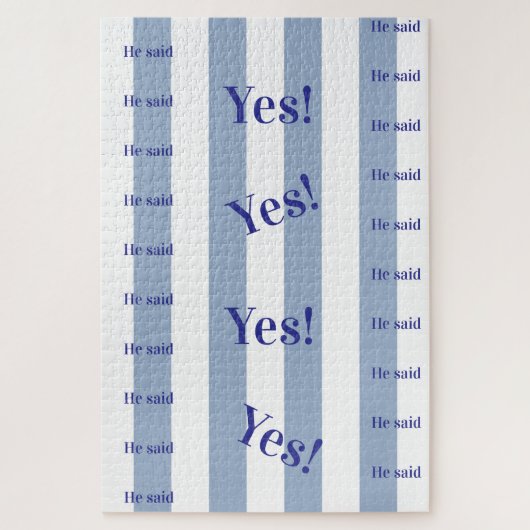 Blue & White Stripe He said Yes! Colors Puzzles Legpuzzel (Verticaal)