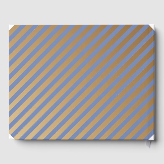 Blue White Striped Afstuderen Senior Photo Gastenboek (Achterkant)