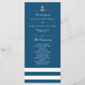 Blue White Striped Nautical Program Rack Kaarten (Voorkant)