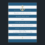 Blue White Striped Nautical Wedding Invitation Kaart<br><div class="desc">Pas deze stijlvolle moderne edele chic Nautical Wedding Invitation aan. Donkerblauw en wit gestreept ontwerp, dat als sjabloon voor een gemakkelijke aanpassing wordt geplaatst. De donkerblauwe kleur van de strepen is aanpasbaar en kan in een andere kleur worden gewijzigd. U kunt deze kleur wijzigen door de achtergrondkleur te wijzigen. Houd...</div>