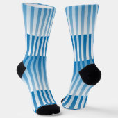 Blue White Striped Pattern Sokken (Gebogen)