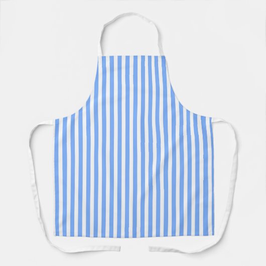 Blue White Stripes Chef Baker Cateraar Schort (Voorkant)