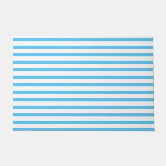 blue & white stripes deurmat (Voorkant)