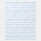 Blue White Stripes Fleece Deken (Voorkant)