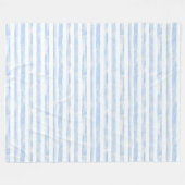 Blue White Stripes Fleece Deken (Voorkant (Horizontaal))