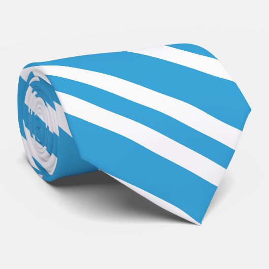 Blue White Stripes Pattern Stropdas (Opgerold)