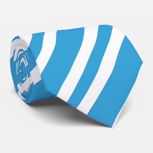 Blue White Stripes Pattern Stropdas (Opgerold)
