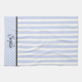 Blue & White Stripes Stippen Theedoek (Horizontaal)