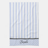 Blue & White Stripes Stippen Theedoek (Verticaal)