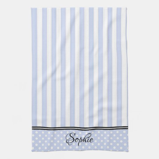 Blue & White Stripes Stippen Theedoek (Verticaal)