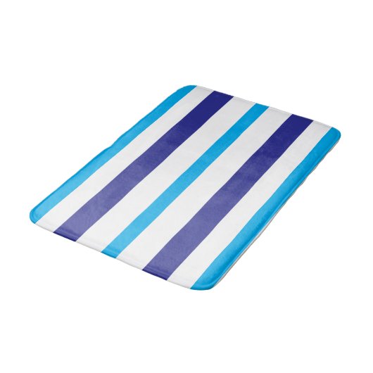 Blue White Summer Stripes Badmat (Gekanteld)
