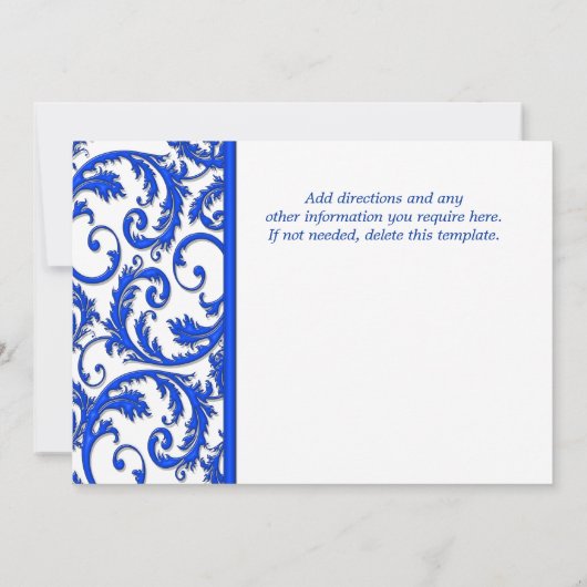 Blue white swirl verloving Day CUSTOM Kaart (Achterkant)