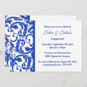 Blue white swirl verloving Day CUSTOM Kaart (Voorkant / Achterkant)