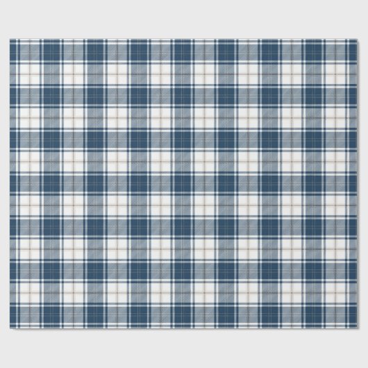 Blue White Tartan Pset Scottish Pattern Cadeaupapier (Vlak)