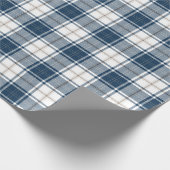 Blue White Tartan Pset Scottish Pattern Cadeaupapier (Hoek)