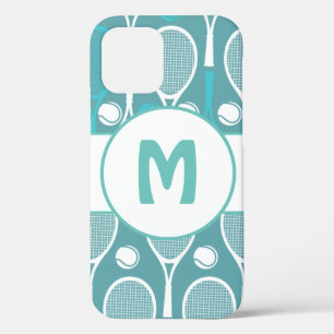 Blue & White Tennis Rackets Balls Player Name Cute Case-Mate iPhone Case