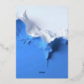 Blue & White Textured Art Wedding Invitation Folie Uitnodiging (Achterkant)