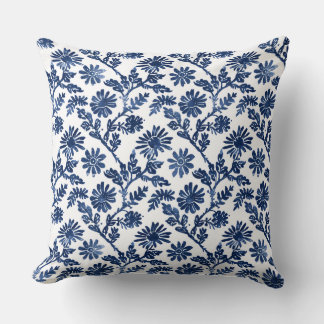 Blue White Throw Pillow Kussen