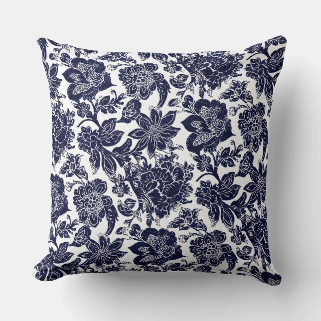 Blue White Throw Pillow Kussen (Voorkant)