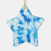 Blue White Tie Dye Keramisch Ornament (Links)