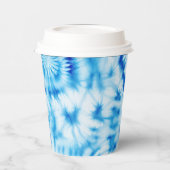 Blue White Tie Dye Papieren Bekers (Links)