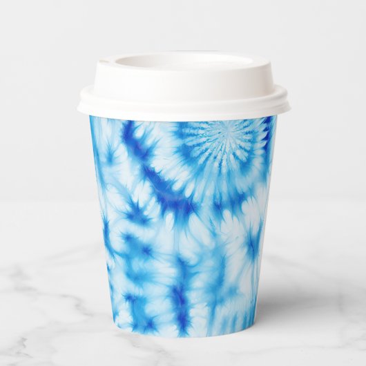 Blue White Tie Dye Papieren Bekers