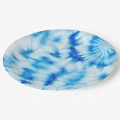 Blue White Tie Dye Papieren Bordje (Gekanteld)