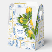 Blue White Tile Lemon Mediterranean Wedding Bedankdoosjes (Geopend)
