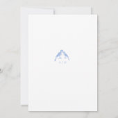 Blue White Toile French Floral Wedding  Kaart (Achterkant)