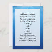 Blue/White Tooth Photo Invitation Kaart (Achterkant)