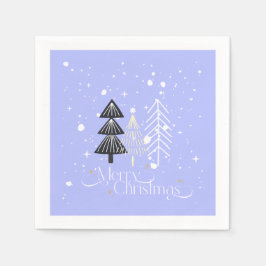 Blue &White Trees Elegant Christmas Holiday  Servet