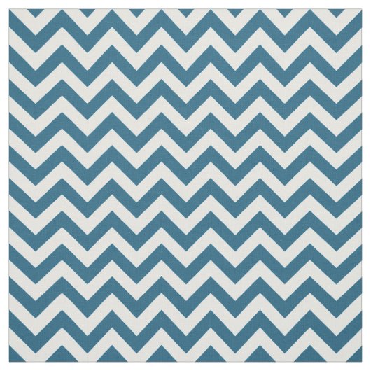 Blue White Trendy Chevron Pattern Fabric Stof (Swatch)