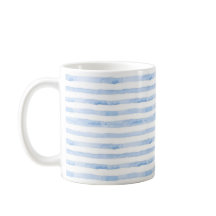 Blue White Trendy Waterverf Striped