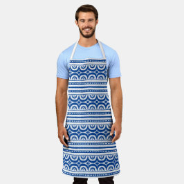 Blue White Tribal Pattern African Schort