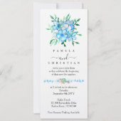 Blue, White Tropical Hibiscus Wedding Invitation Kaart (Voorkant)