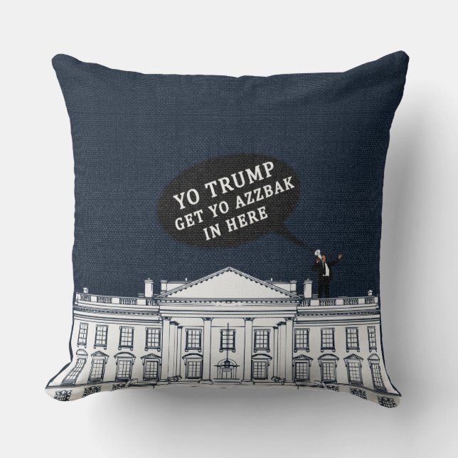 Blue White Trump kom terug op het withuis Kussen (Voorkant)