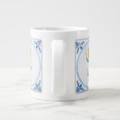Blue White Tulip Faux Tile Coffee Mok (Achterkant)