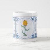 Blue White Tulip Faux Tile Coffee Mok (Voorkant)