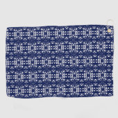 Blue & White Unique Abstract Pattern Golfhanddoek (Horizontaal)