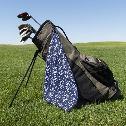 Blue & White Unique Abstract Pattern Golfhanddoek (Groen)