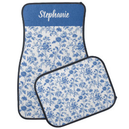 Blue White Vintage Floral Toile Custom Name Automat