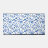 Blue White Vintage Floral Toile Pattern  Bureaumat (Voorkant)