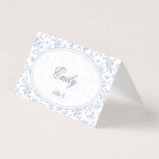 Blue & White Vintage Floral Wedding card　二つ折りカード Kaart