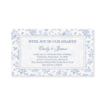 Blue & White Vintage Floral Wedding Enclosure Card