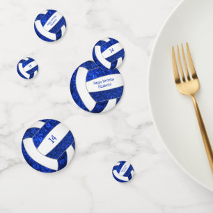 blue - white - volleybal verjaardagsfeest confetti