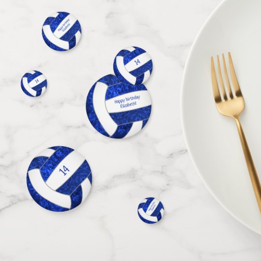 blue - white - volleybal verjaardagsfeest confetti (Groep)
