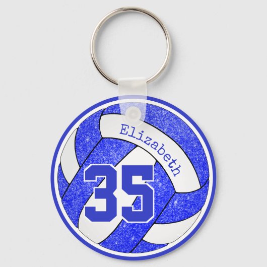 blue white volleyball bag label player jersey numb sleutelhanger (Voorkant)